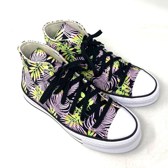 Converse Ctas Lift Platform Shoes Women Kids Pink Black Canvas High Top A01201C - Picture 3 of 10